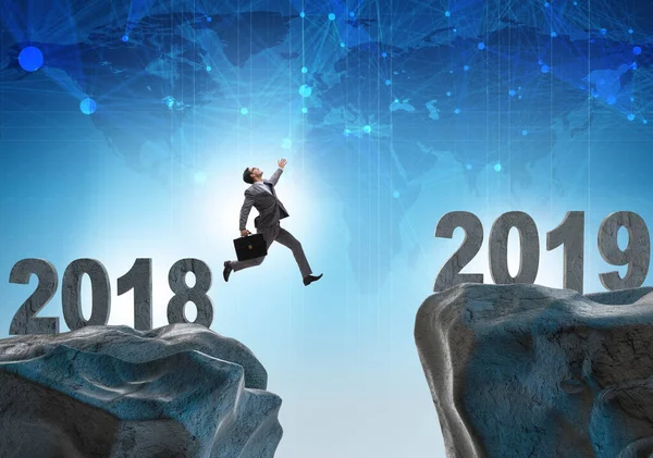 Concept of transition between 2018 and 2019 — Stock Photo, Image