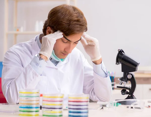 Jonge chemicus werkt in het lab — Stockfoto