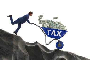 İşadamı, vergi parasıyla el arabası sürüyor.