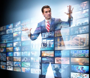 İş adamıyla fotoğraf kolajı