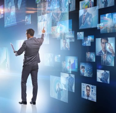 İş adamıyla fotoğraf kolajı