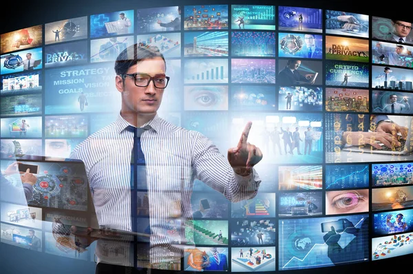 Die Collage von Fotos mit Geschäftsmann — Stockbild Collage von Fotos mit Geschäftsmann — Stockfoto