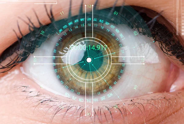 Concetto di sensore impiantato nell'occhio umano — Foto Stock