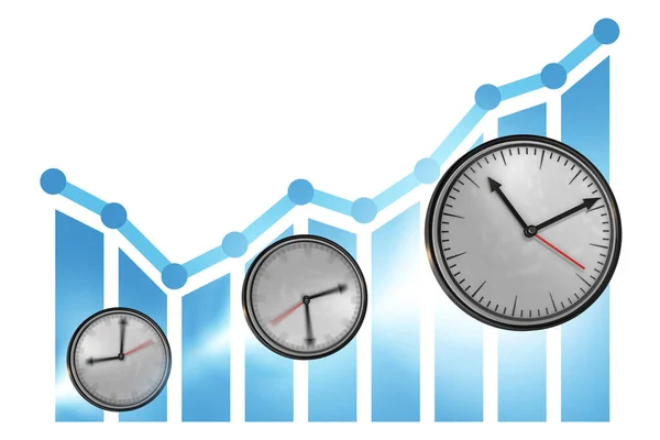 Ilustración del tiempo y el crecimiento - 3d renderizado —  Fotos de Stock