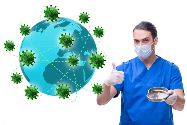 코로나 바이러스 - 19 세계적 유행병 개념 과 의사 — 스톡 사진