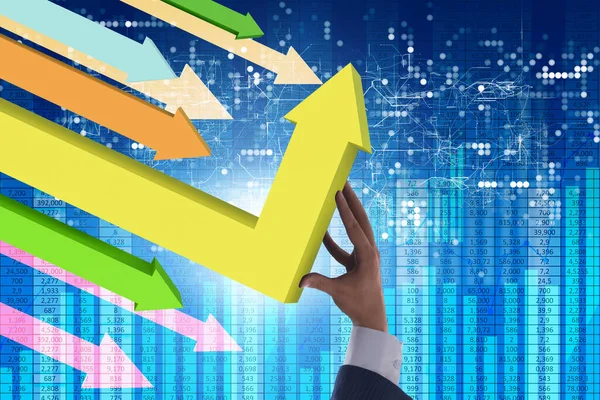 Økonomisk opsving koncept med de linje diagrammer - Stock-foto