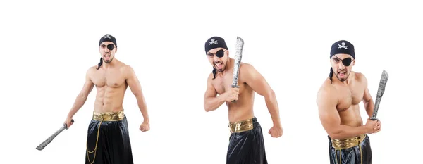 Uomo in costume da pirata nel concetto di Halloween — Foto Stock