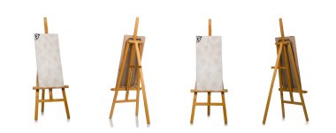 Beyaz arkaplanda Easel izole