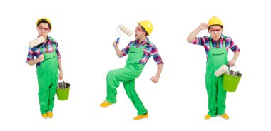 Beyaz tenli komik bir ressam.