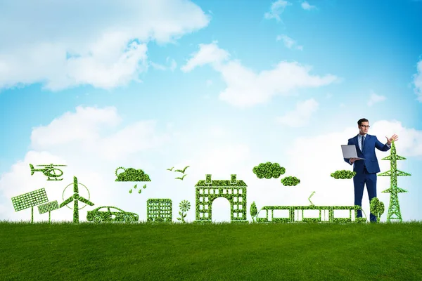 Empresario en concepto verde y ambiental — Foto de Stock