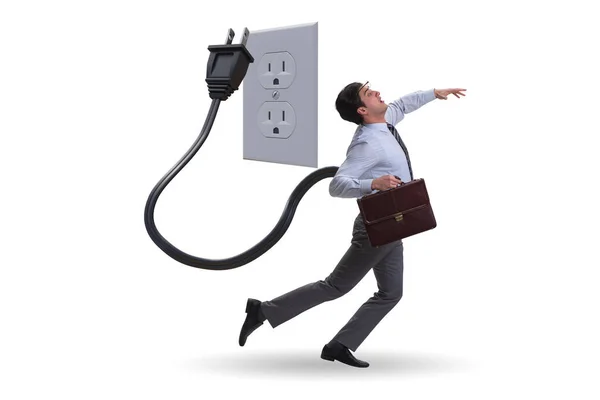 Businessman losing energy to work — Stock Photo, Image