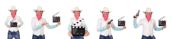 Cowboy isoliert auf weißem Hintergrund — Stockfoto