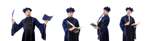 Wizard geïsoleerd op de wijze achtergrond — Stockfoto