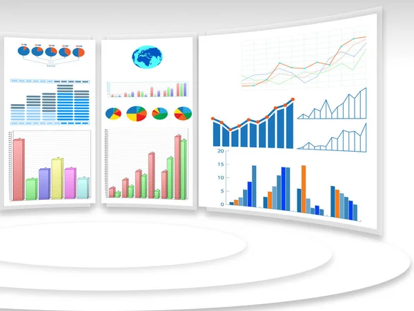 Obchodní grafy a infografiky - 3D vykreslování — Stock fotografie