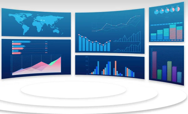 Obchodní grafy a infografiky - 3D vykreslování — Stock fotografie