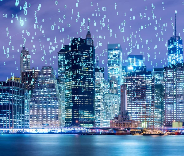 Concept van moderne digitale stad en innovatie — Stockfoto