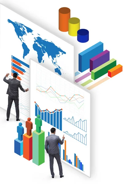 Biznesmen w koncepcji infografiki biznesowej — Zdjęcie stockowe