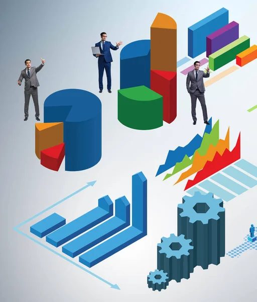 Biznesmen w analityce biznesowej koncepcja infografiki — Zdjęcie stockowe