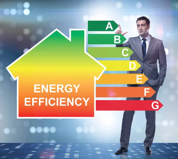 Imprenditore nel concetto di efficienza energetica — Foto Stock