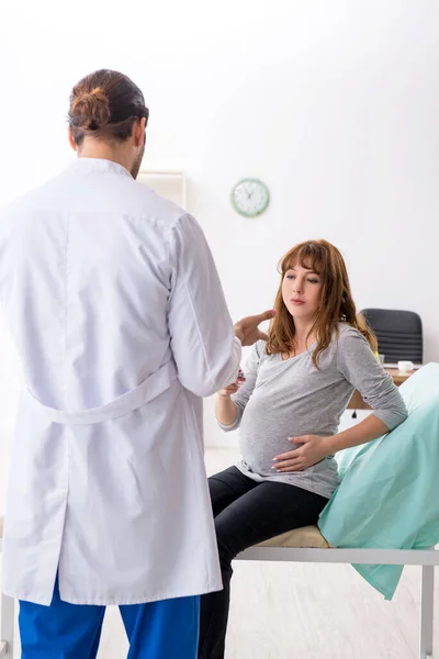 Young woman visting young male doctor gynecologist — Stock Photo, Image