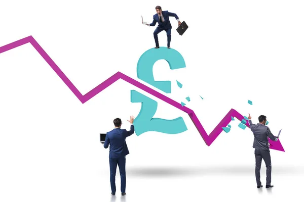 Concept of economic crisis and gbp pount inflation — Stock Photo, Image