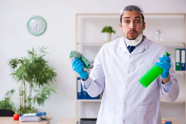 Young male doctor virologist in the office — Stock Photo, Image