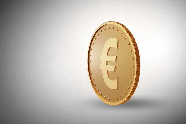 Goldene Münze Euro - 3D-Darstellung — Stockfoto