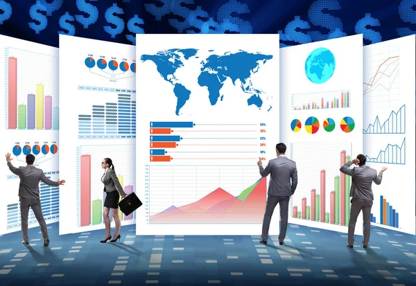 Conceito de gráficos de negócios e visualização de finanças — Fotografia de Stock