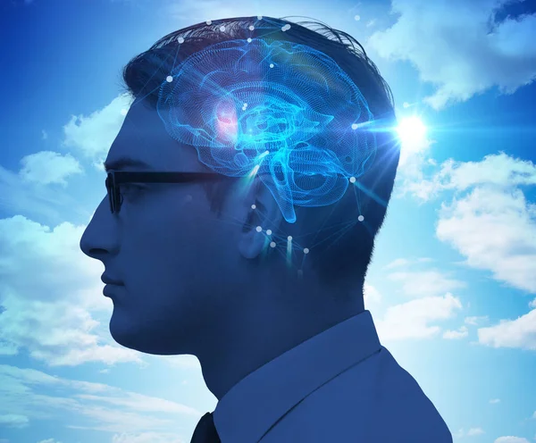 Artificiell intelligens koncept med människan — Stockfoto