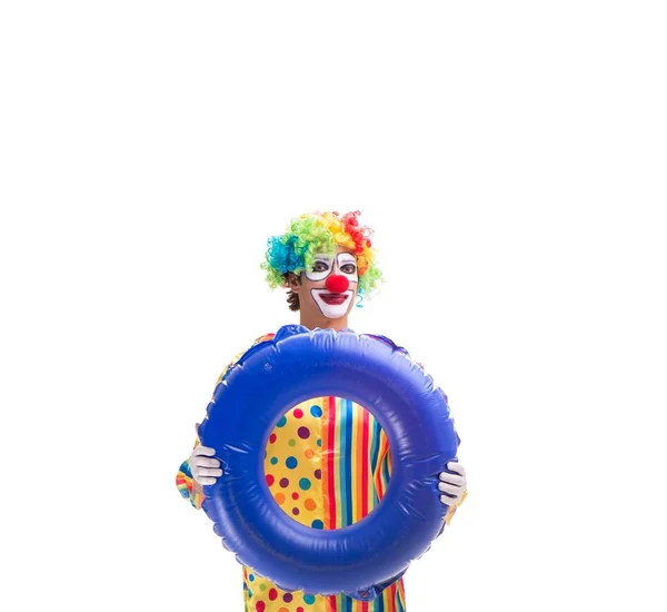 Grappige clown geïsoleerd op witte achtergrond — Stockfoto