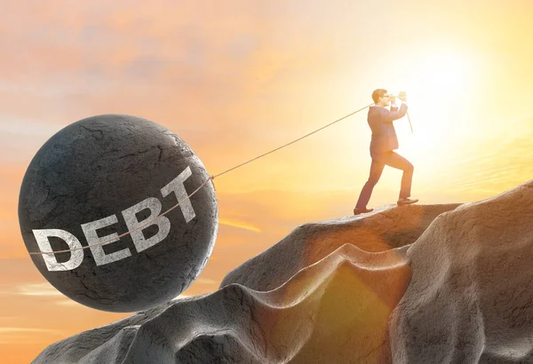 Bedrijfsconcept van schuld en opgenomen leningen — Stockfoto