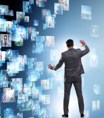 İş adamıyla fotoğraf kolajı