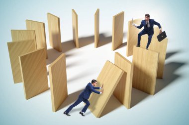 Domino etkisi ve rekabet konsepti