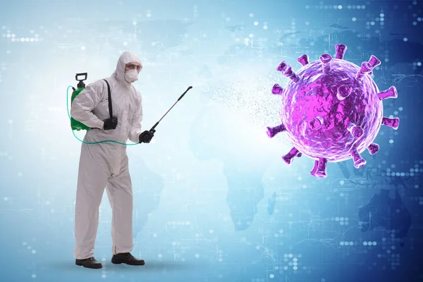 코로나 바이러스와 싸우는 사람 과의 감염 개념 — 스톡 사진