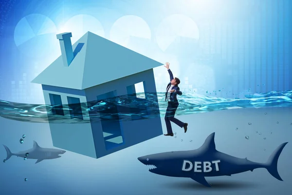 Mortgage repayment failure concept with man — Stock Photo, Image