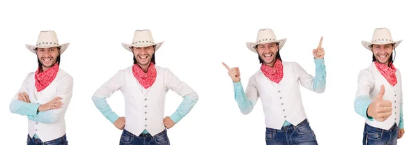 Cowboy elszigetelt a fehér háttér — Stock Fotó