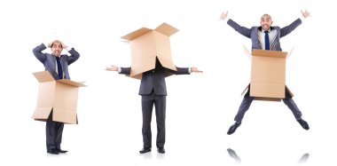 işadamı üzerinde beyaz izole kutusu