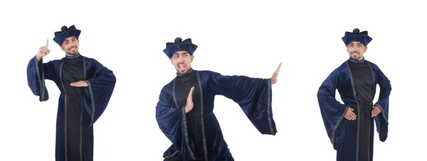 Wizard geïsoleerd op de wijze achtergrond — Stockfoto