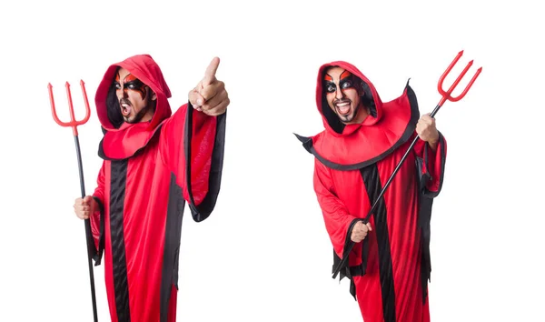 Man duivel in rood kostuum — Stockfoto