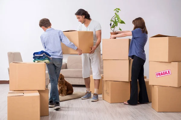 Young family moving to new flat