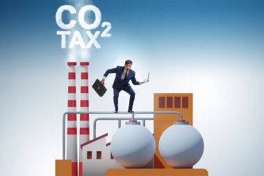 Karbon vergisi konsepti işadamı