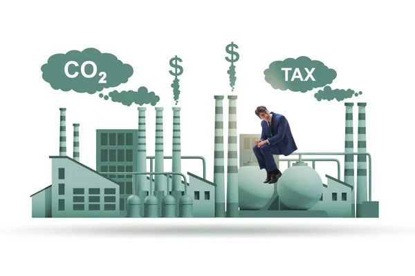 Unternehmer im Kohlendioxidsteuerkonzept — Stockfoto