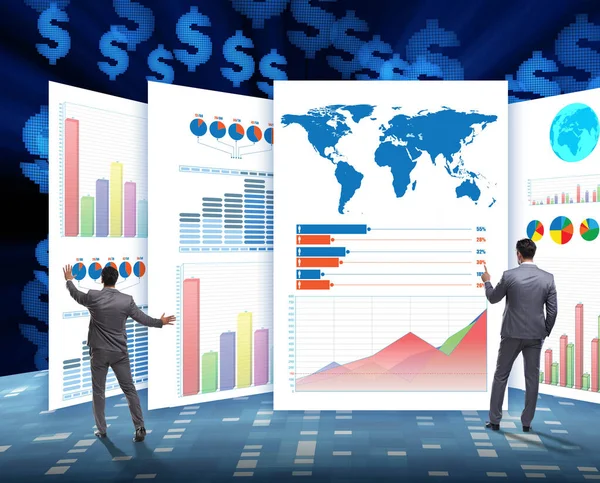 Koncepcja wykresów biznesowych i wizualizacja finansów — Zdjęcie stockowe