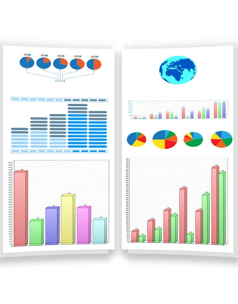 Επαγγελματικά διαγράμματα και infographics - 3d rendering — Φωτογραφία Αρχείου