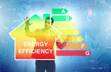 Enerji verimliliği kavramında iş adamı