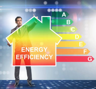 Enerji verimliliği kavramında iş adamı