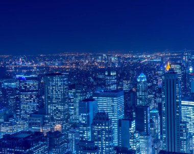Günbatımında New York Manhattan manzarası