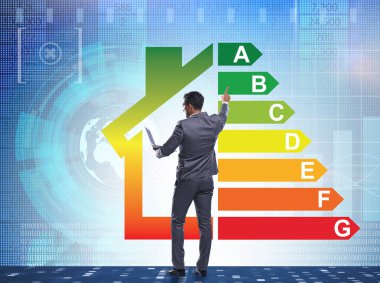 Enerji verimliliği kavramında iş adamı