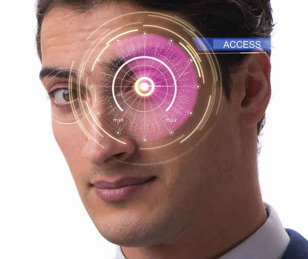 Begreppet sensor implanteras i människans öga — Stockfoto