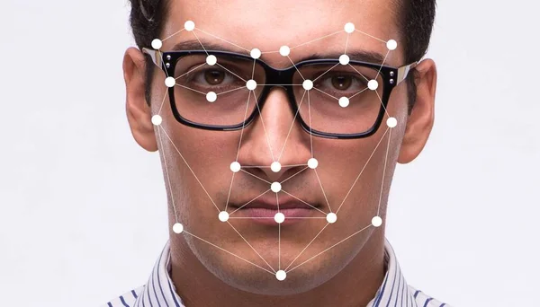 Concept of face recognition software and hardware — Stock Photo, Image